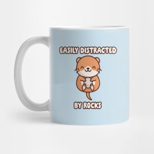 Easily Distracted by Rocks: Cute Otter Mug